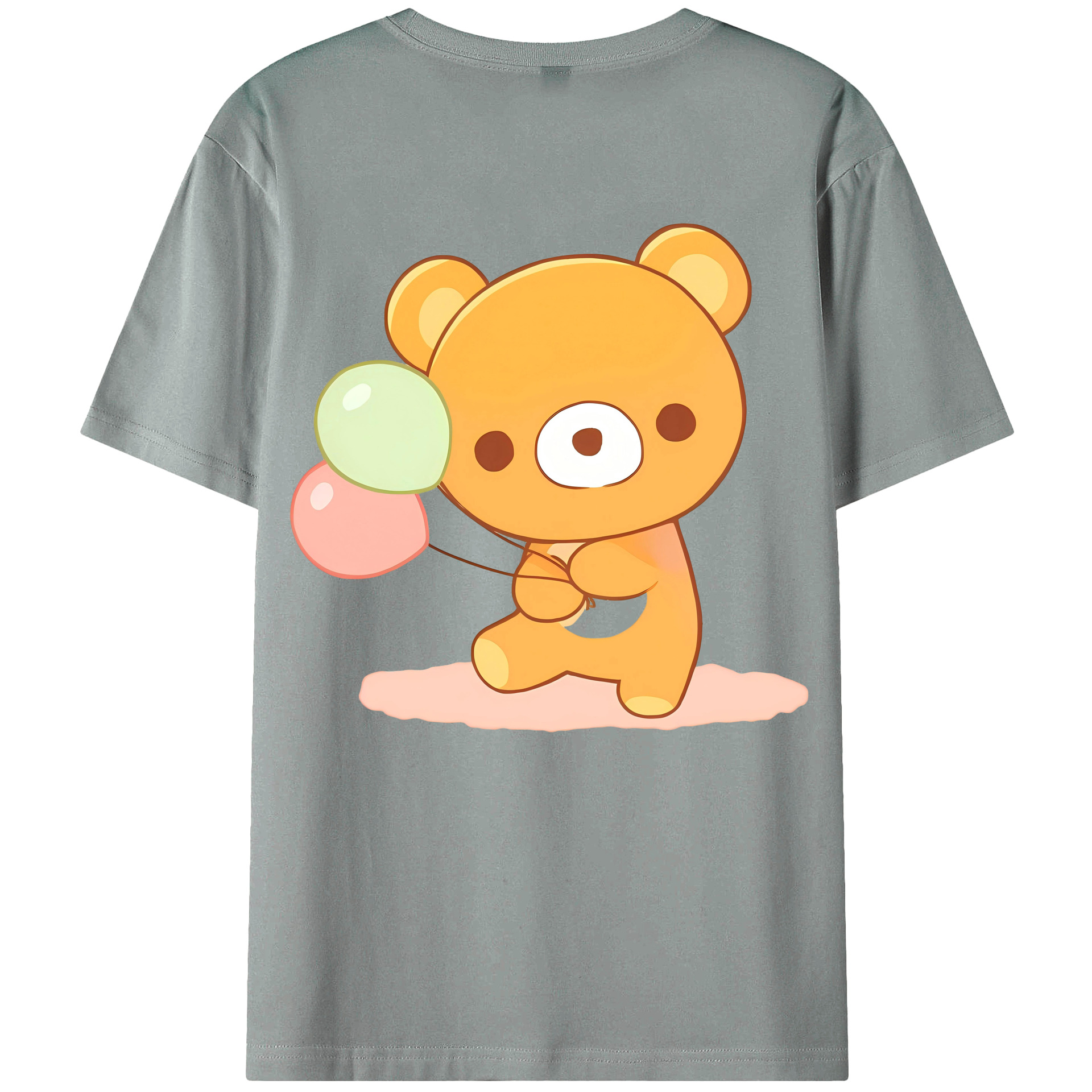 （画像用） リラックマ リラックマ キイロイトリ Rilakkuma Korilakkuma Kiiroitori 綿100％ メンズ半袖Tシャツ（バックプリント） 通気性